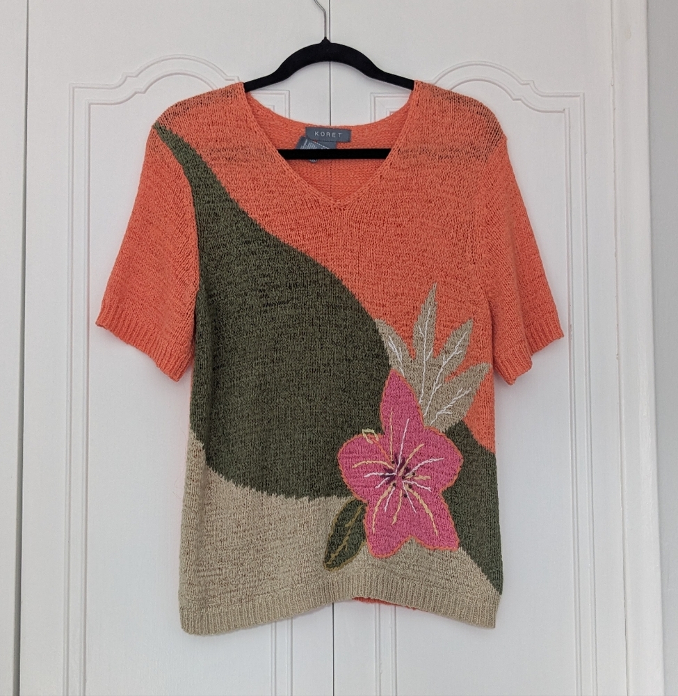 Koret Multicolor Floral Knit Sweater